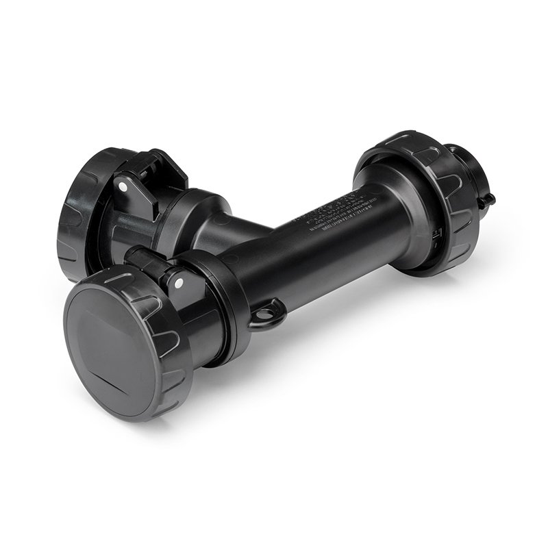 [Imagem do produto ADAPTADOR 2X2P+T 220V 16A IP67 PRETO 600.2505-062.K SCAME]