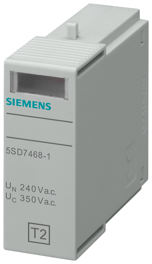 [Imagem PEÇA DE ENCAIXE TIPO 2 L-N CLASSE DE REQUISITO C, UC 350V DE 1 POLO 5SD74681 SIEMENS]