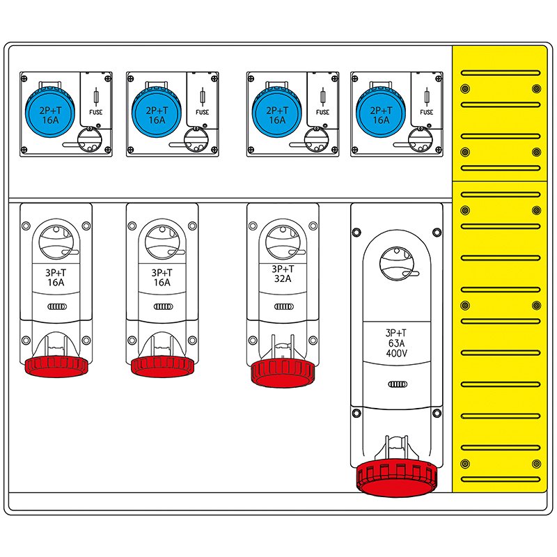 [Imagem do produto QUADRO DE DISTRIBUIÇÃO MBOX5 COM BLOCO DE TERMINAIS DE TOMADA COM FUSÍVEL 658.6058-034 SCAME]
