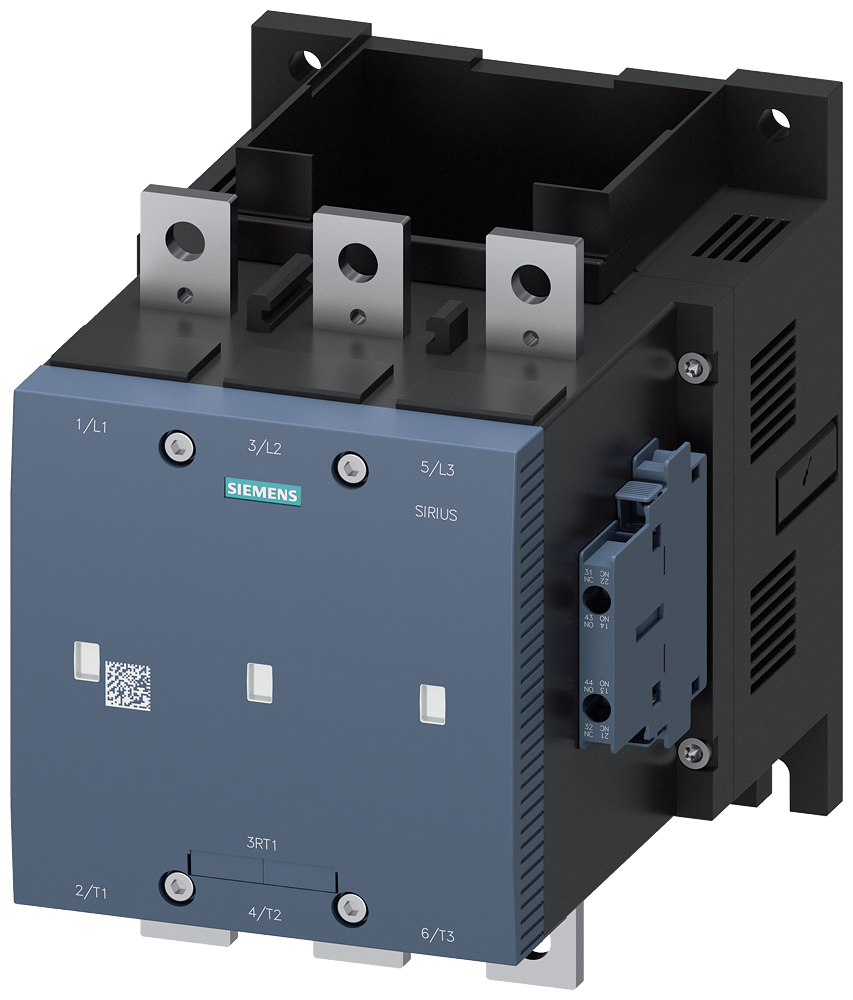 CONTATOR DE VÁCUO AC-3E 400A/200KW/400V 3 POLOS 2NA+2NF CALHA DE LIGAÇÃ 3RT12756LA06 SIEMENS