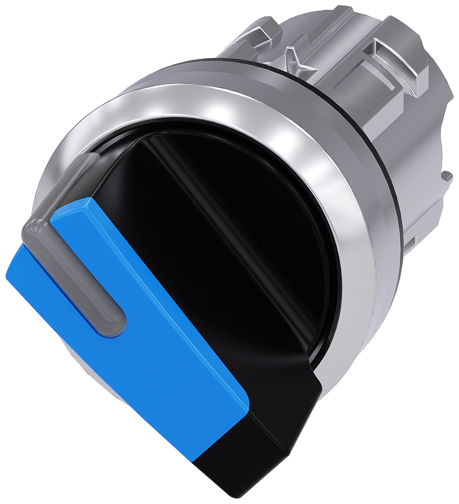 [Imagem do produto INTERRUPTOR COM MANÍPULO, ILUMINÁVEL, 22MM, REDONDO, METAL, ALTO BRILHO, AZUL 3SU10522BC500AA0 SIEMENS]