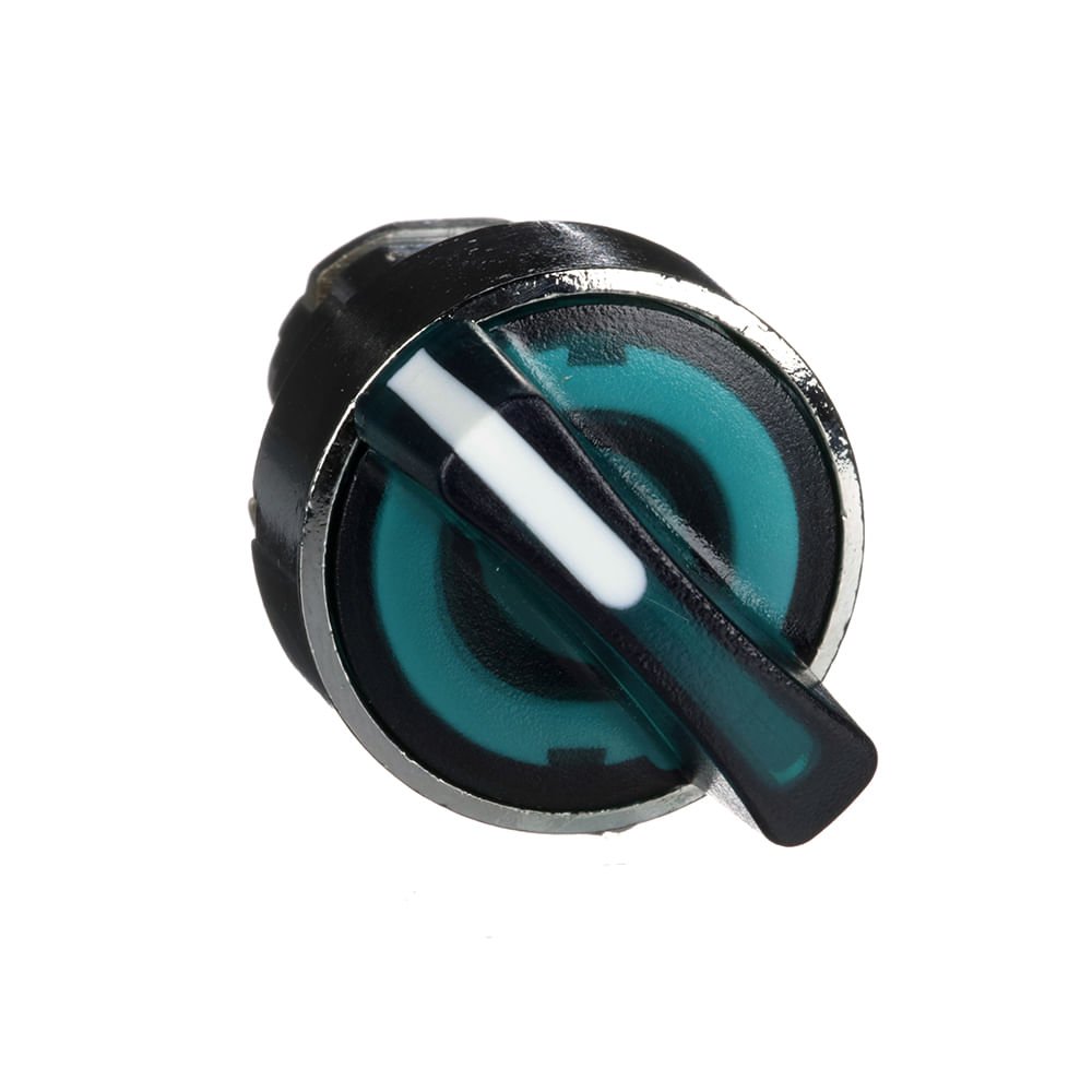 [Imagem CABEÇOTE PARA COMUTADOR LUMINOSO Ø22MM METÁLICO, 2 POSIÇÕES FIXAS, VERDE ZB4BK1233 SCHNEIDER]