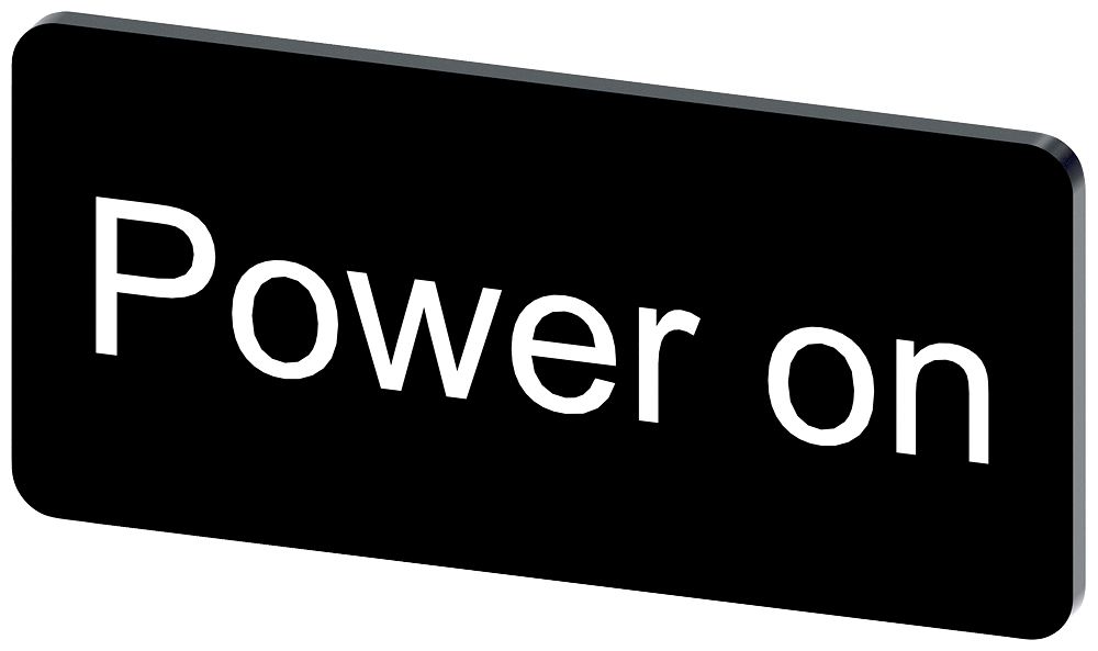 [Imagem do produto PLACA DE IDENTIFICAÇÃO 12,5X27MM, PLACA PRETO, INSCRIÇÃO: POWER OFF 3SU19000AC160DG0 SIEMENS]