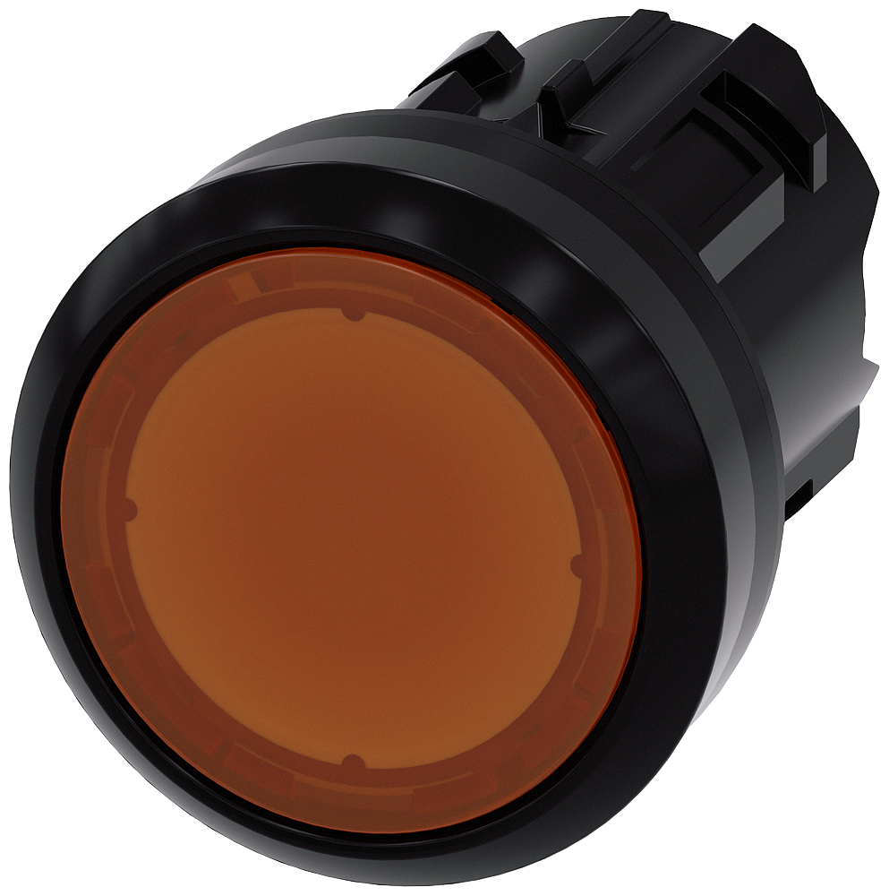 BOTÃO ILUMINADO 22 MM REDONDO PLÁSTICO ÂMBAR BOTÃO DE PRESSÃO PLANO TEC 3SU10010AB000AA0-ZX90 SIEMENS