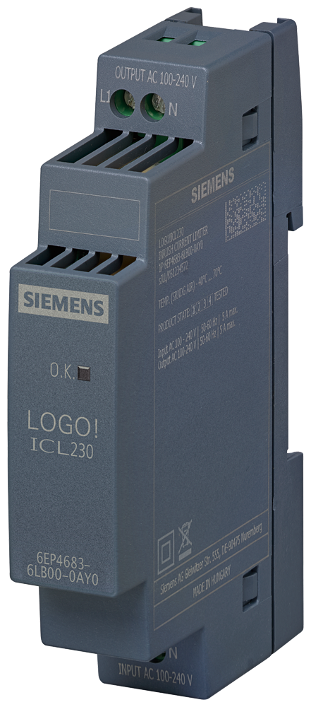 [Imagem do produto LOGOTIPO! LIMITADOR DA CORRENTE DE LIGAÇÃO 1AC 100-240 V/5 A 6EP46836LB000AY0 SIEMENS]