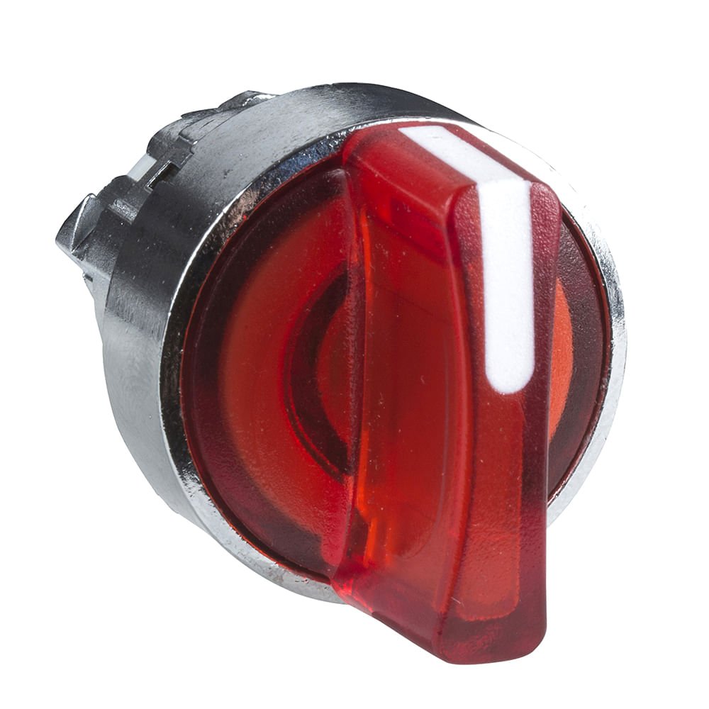 [Imagem CABEÇOTE PARA COMUTADOR LUMINOSO Ø22MM METÁLICO, 2 POSIÇÕES RETORNO POR MOLA, VERMELHO ZB4BK1443 SCHNEIDER]