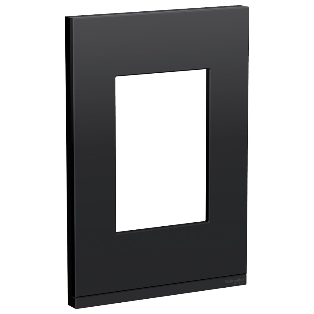[Imagem PLACA+SUPORTE 4X2 3 POSTOS CLASS GR / GRAPHITE FENIX VERTICAL S734103879 SCHNEIDER]