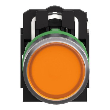 [Imagem BOTÃO 22MM PLÁSTICO  LUMINOSO LED 24V AC XB5AW35B1 SCHNEIDER]