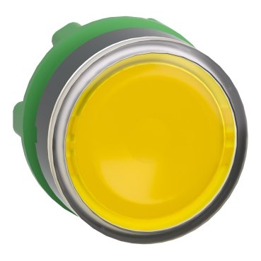 [Imagem CABEÇOTE PARA BOTÃO LUMINOSO MODULAR Ø22MM PLÁSTICO RETORNO POR MOLA PARA LÂMPADA BA9S AMARELO ZB5AW383 SCHNEIDER]