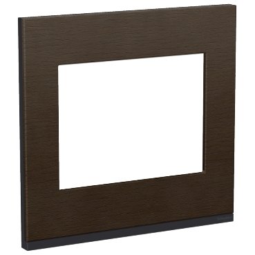 [Imagem PLACA+SUPORTE 4X4 6 POSTOS CLASS GR / WENGUE WOOD S734203839 SCHNEIDER]
