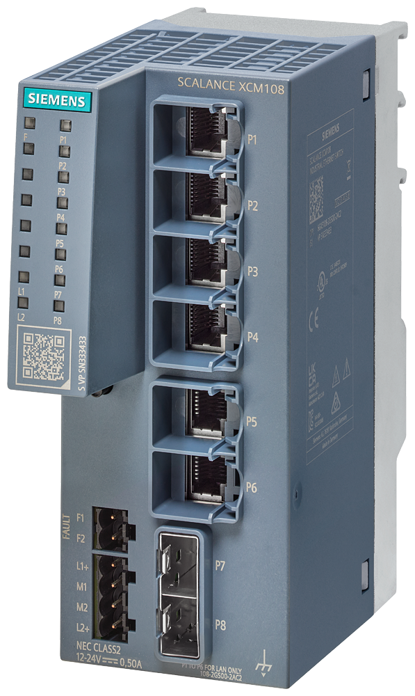 SWITCH SCALANCE XCM108 6X RJ45 2X SFP 6GK51082GS002AC2 SIEMENS