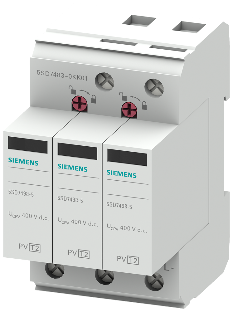 DISPOSITIVO DE DESCARGA DE SOBRETENSÕES TIPO 2 UC 600V CC CORRENTE LIMITE 5SD74830KK01 SIEMENS