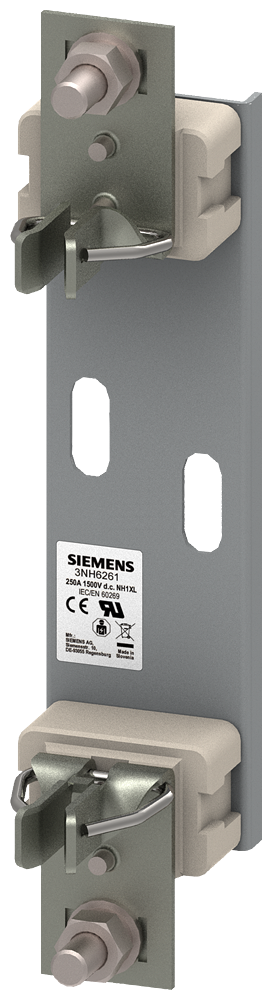 BASE FUSÍVEL NH CERÂMICA TAMANHO 1XL DE 1 POLO 250 A 1500 V CONEXÃO PLANA 3NH6261 SIEMENS