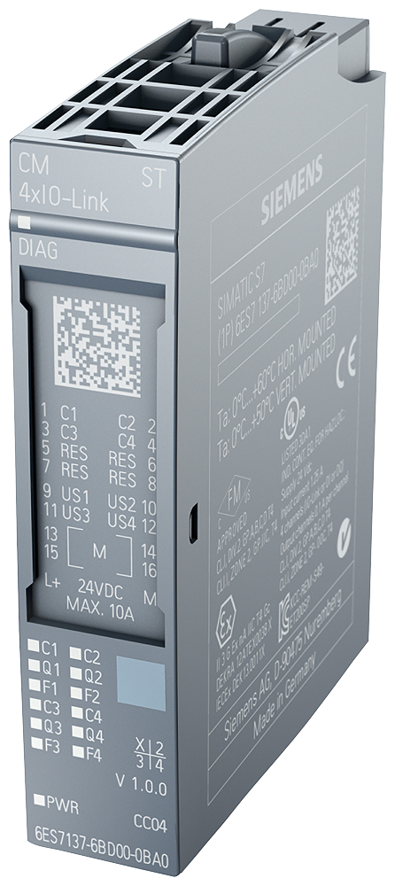 [Imagem MÓDULO COMUNICAÇÃO ET200SP 4X IO-LINK ST 6ES71376BD000BA0 SIEMENS]