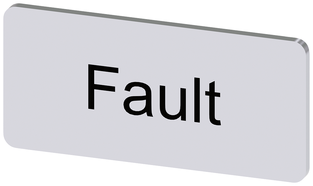 [Imagem do produto PLACA DE IDENTIFICAÇÃO 12,5X27MM, PLACA PRATA, INSCRIÇÃO: FAULT 3SU19000AC810EC0 SIEMENS]