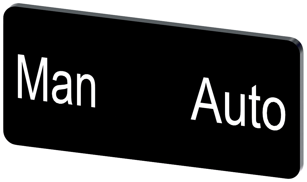 [Imagem do produto PLACA DE IDENTIFICAÇÃO 12,5X27MM, PLACA PRETO, INSCRIÇÃO: MAN AUTO 3SU19000AC160EA0 SIEMENS]