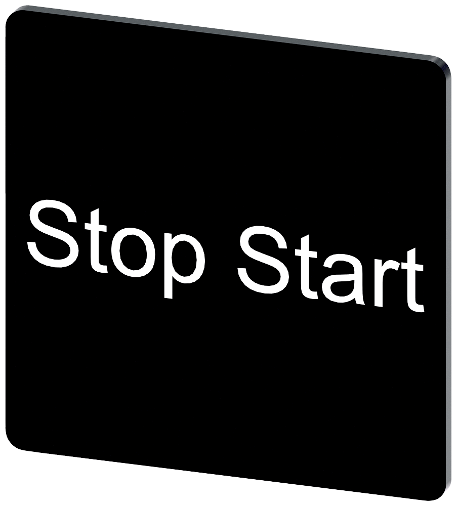 PLACA DE IDENTIFICAÇÃO 27X27MM PLACA PRETO INSCRIÇÃO: STOP START 3SU19000AE160DC0 SIEMENS