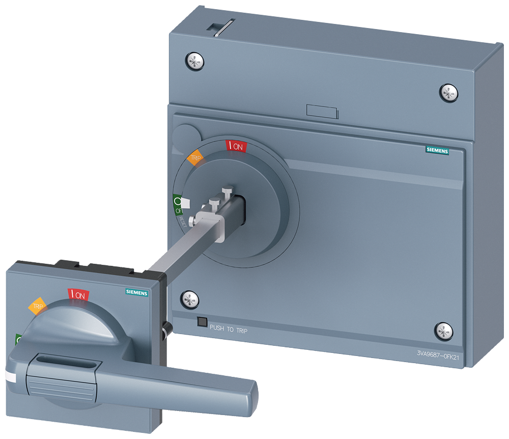 [Imagem do produto ACIONAMENTO GIRATÓRIO DO ACOPLAMENTO DA PORTA PADRÃO IEC IP65 COM TRAVAMENTO  3VA96870FK21 SIEMENS]