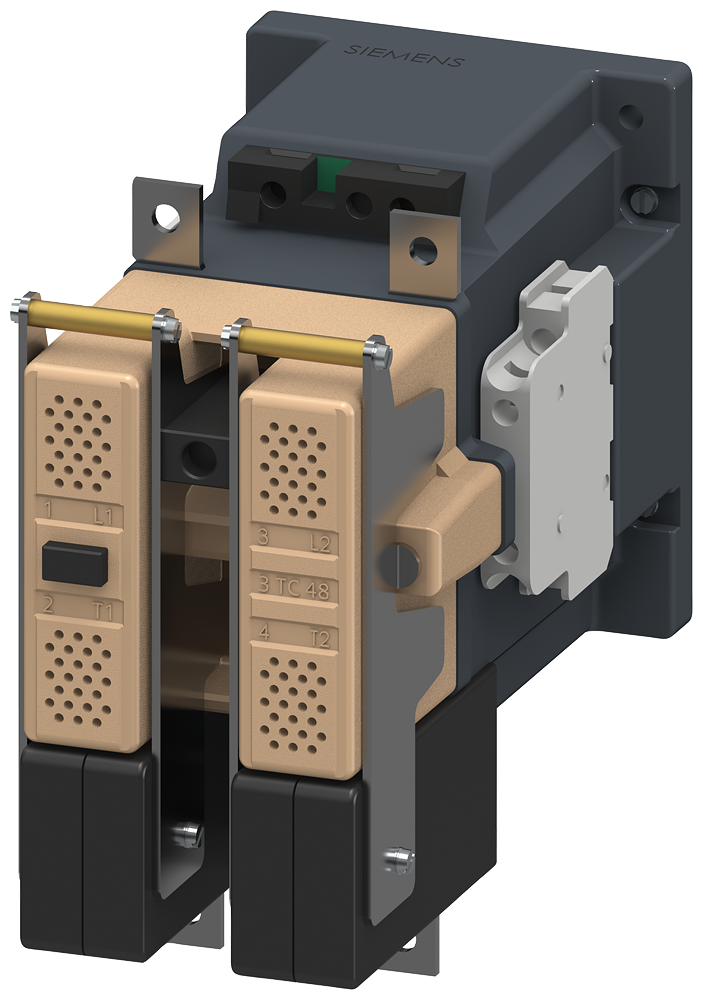 [Imagem do produto CONTATOR TAM. 4, DE 2 POLOS, CC-3 E 5, 75A INTERRUPTOR AUXILIAR 22 (2NO+2NC)  3TC48170AN4 SIEMENS]