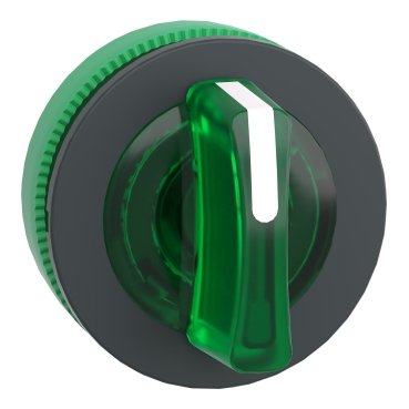 [Imagem CABEÇOTE PARA CHAVE SELETORA LUMINOSA FACEADA Ø30MM PLÁSTICO 3 POSIÇÕES RETORNO POR MOLA VERDE ZB5FK1833 SCHNEIDER]