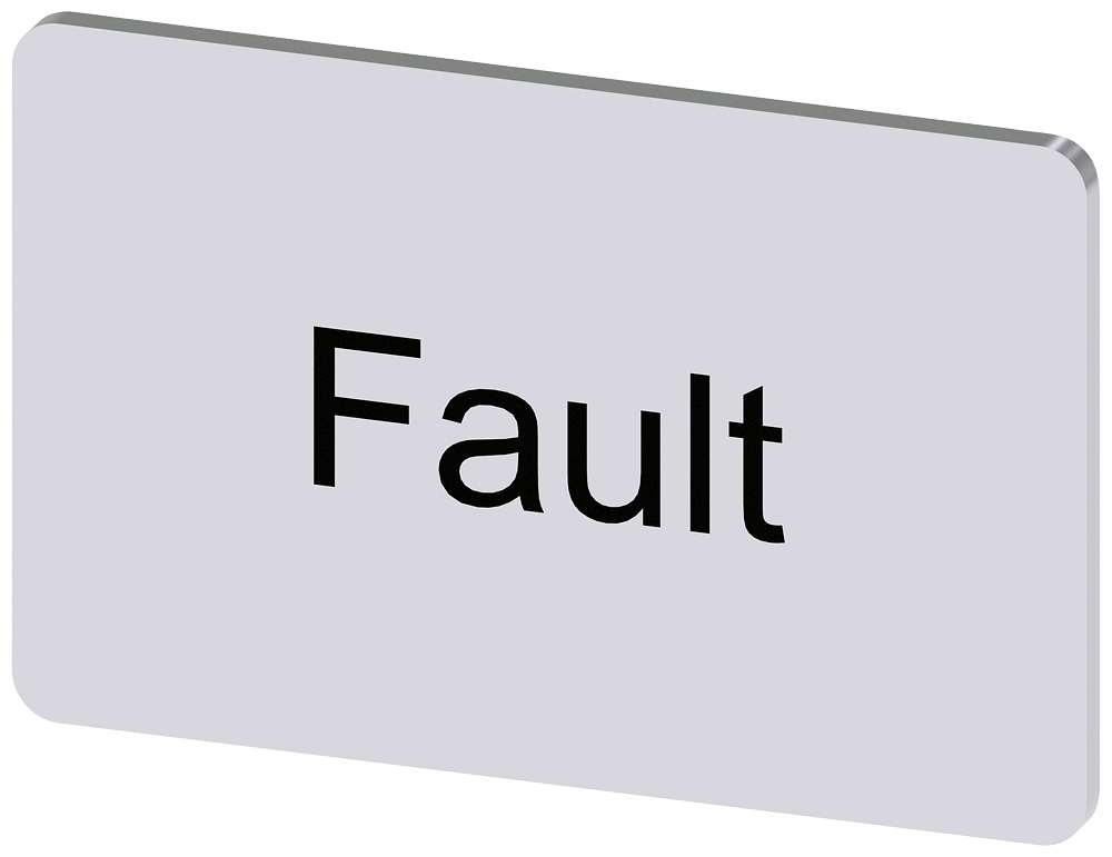 [Imagem do produto PLACA DE IDENTIFICAÇÃO 17,5X27MM, PLACA PRATA, INSCRIÇÃO: FAULT 3SU19000AD810EC0 SIEMENS]
