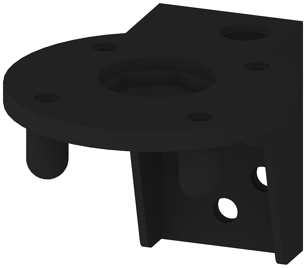 [Imagem CANTONEIRA PARA MONTAGEM COM BASE PARA COLUNA LUMINOSA 70MM PRETO SIEMENS 8WD44080CC]