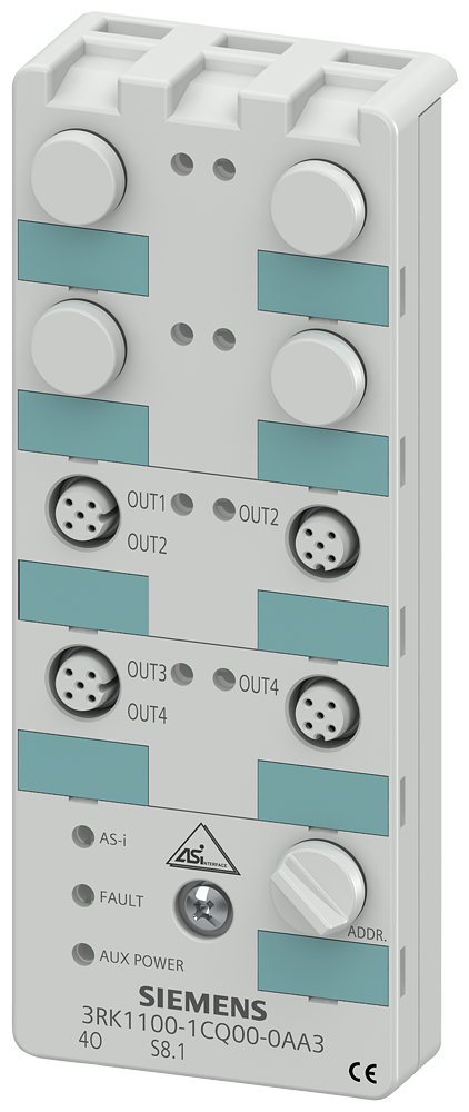 [Imagem MÓDULO DIGITAL ASI 4S PNP CONEXÃO M12 3RK11001CQ000AA3 SIEMENS]
