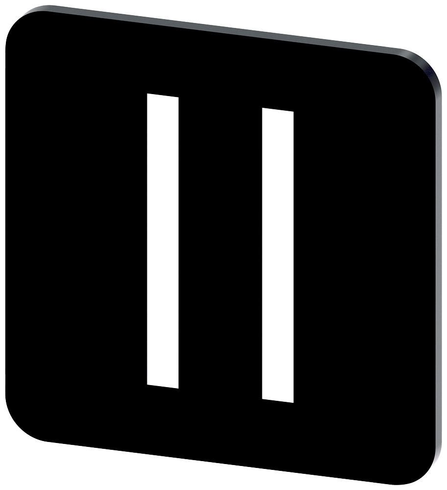 [Imagem do produto PLACA DE IDENTIFICAÇÃO 22X22MM, PLACA PRETO, SÍMBOLO: II* 3SU19000AF160QC0 SIEMENS]