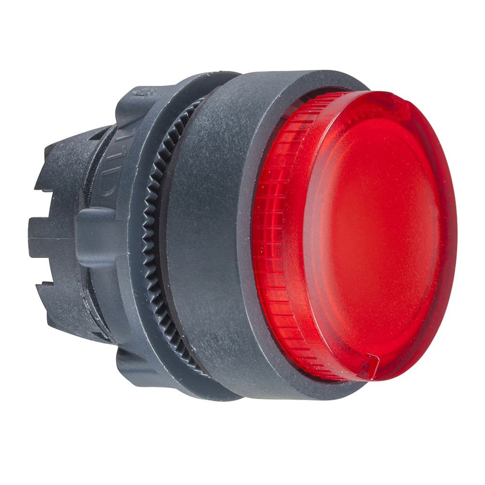[Imagem CABEÇOTE PARA BOTÃO LUMINOSO MODULAR Ø22MM PLÁSTICO, SALIENTE, PARA LED INTEGRAL, VERMELHO ZB5AW143 SCHNEIDER]