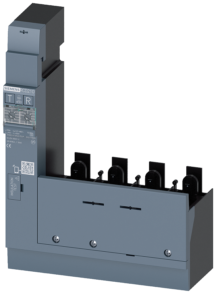 [Imagem UNIDADE DE CORRENTE RESIDUAL RCD210 RCD BÁSICO TIPO A MONTAGEM LATERAL CORREN 3VM92140RS20 SIEMENS]