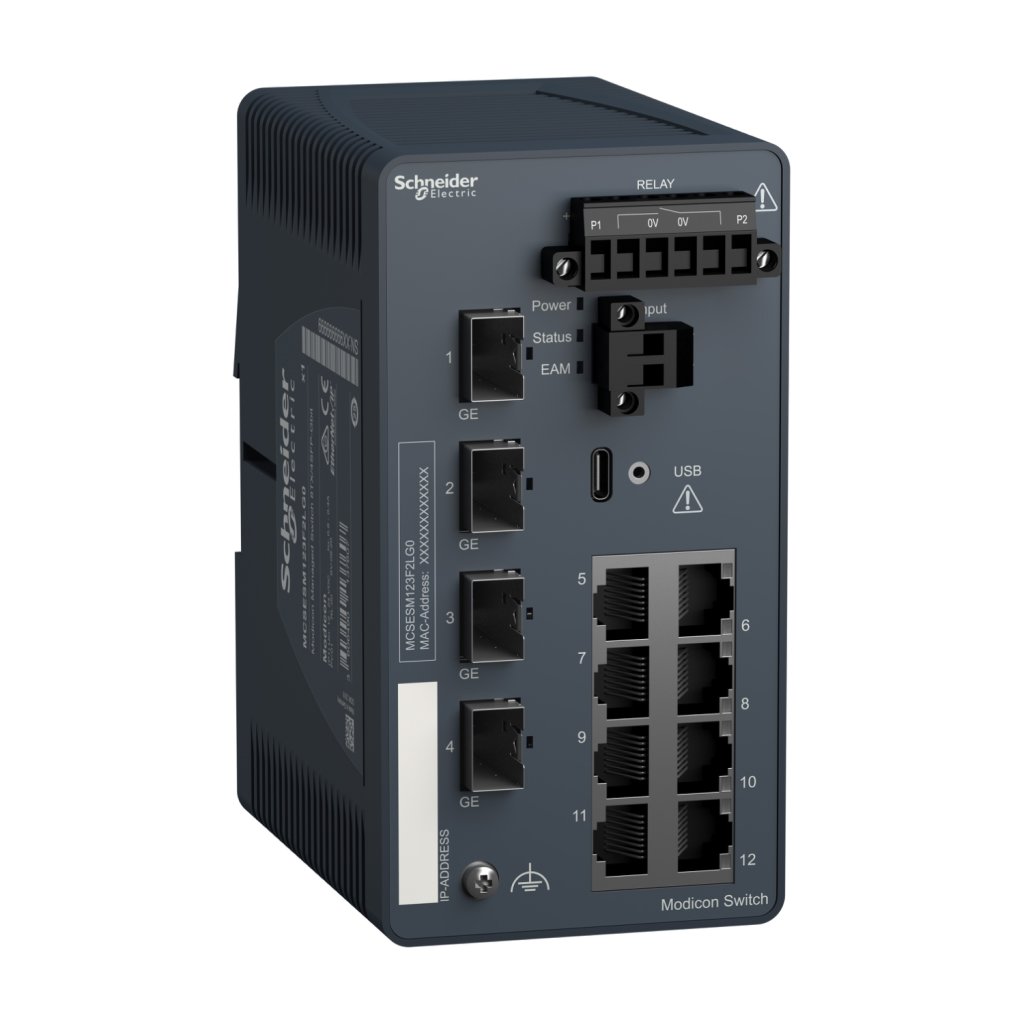 [Imagem do produto MODICON MANAGED SWITCH 8 PORTS FOR COPPER + 4 GIGABIT SFP MCSESM123F2LG0 SCHNEIDER]