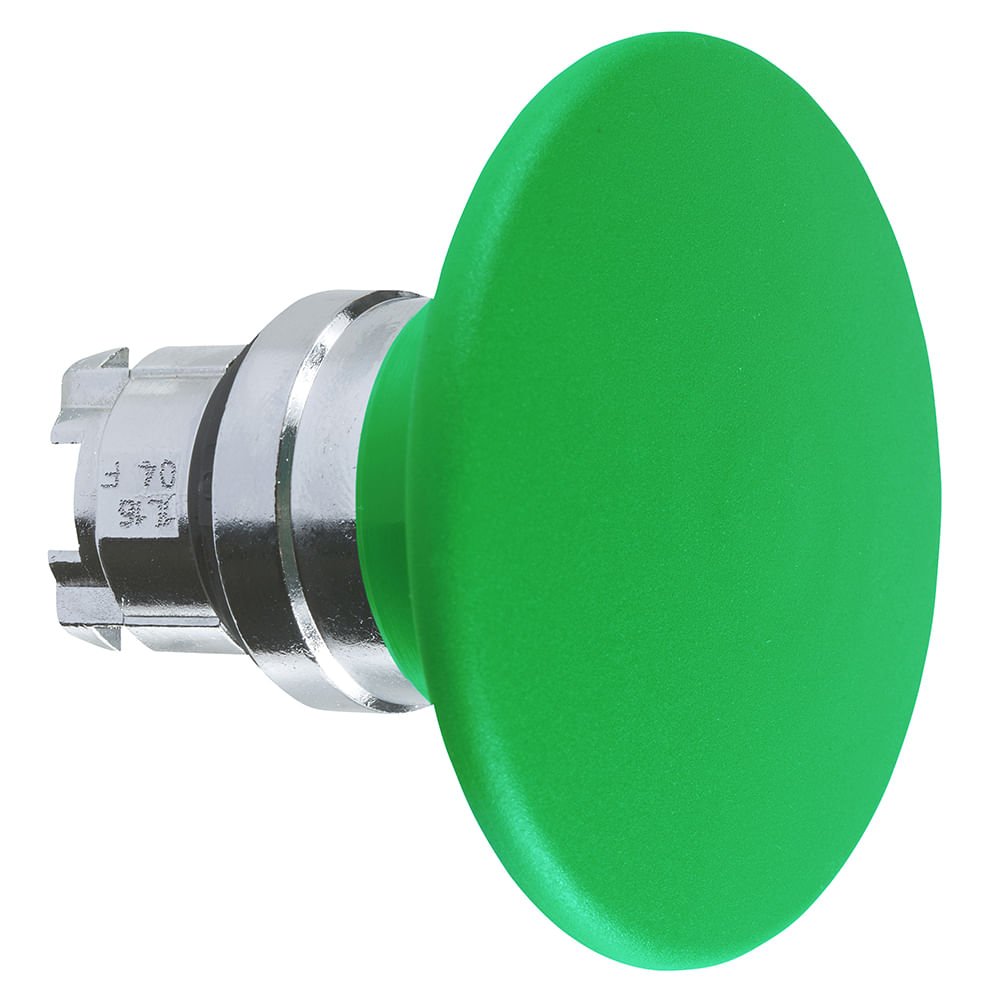 [Imagem CABEÇOTE PARA BOTÃO Ø22MM METÁLICO, RETORNO POR MOLA, COGUMELO Ø60MM, ERGONÔMICO, VERDE ZB4BR316 SCHNEIDER]