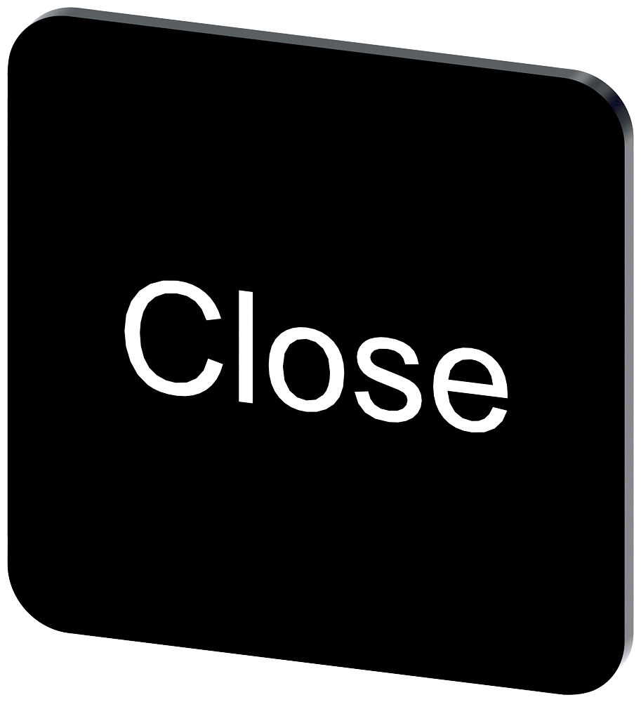 [Imagem do produto PLACA DE IDENTIFICAÇÃO 22X22MM, PLACA PRETO, INSCRIÇÃO: CLOSE 3SU19000AF160DX0 SIEMENS]
