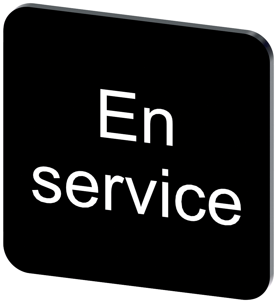 PLACA DE IDENTIFICAÇÃO 22X22MM PLACA PRETO INSCRIÇÃO: EN SERVICE 3SU19000AF160GM0 SIEMENS