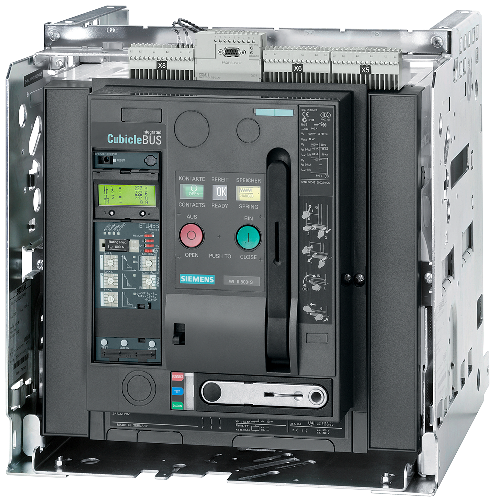 DISJUNTOR EXTRAÍVEL APROVADA CONFORME UL 489 COM QUADRO-GUIA DE 4 POLOS TAMA 3WL52304EG476BJ4-ZA61 SIEMENS