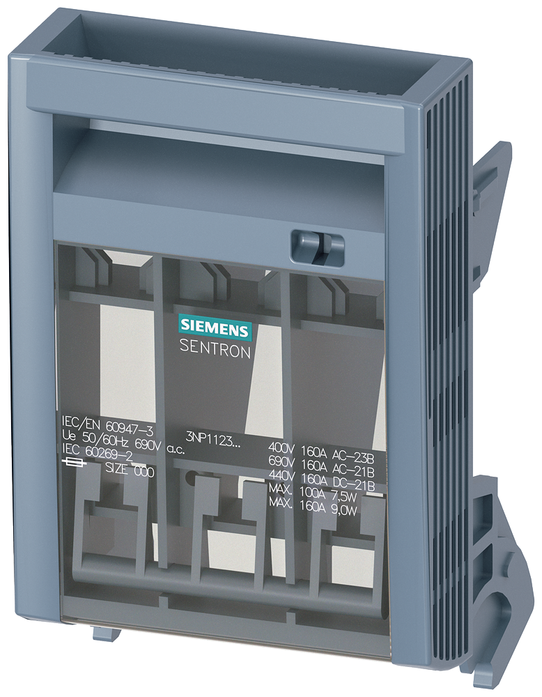 [Imagem UNIDADE DE MANOPLA PADRÃO SEM MONITORAMENTO DE FUSÍVEL PARA TAMANHO NH000 3NP19231GA00 SIEMENS]