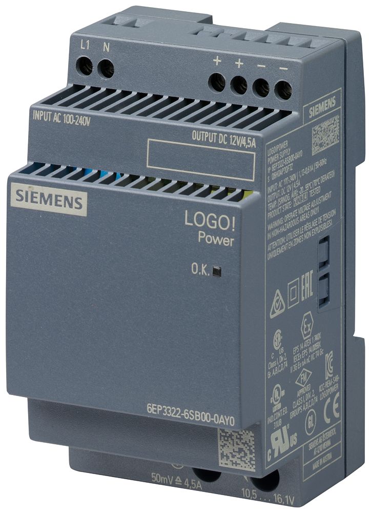 [Imagem LOGO! POWER 12V / 4,5A 6EP33226SB000AY0 SIEMENS]