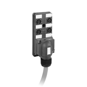 [Imagem do produto MÓDULO ABE9 4 CANAIS CONECTOR M12 SEM LED 5 METROS ABE9C1240L05 SCHNEIDER]