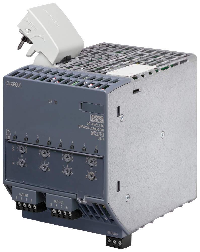 [Imagem MÓDULO DE EXPANSÃO SITOP CNX8600 PARA SITOP PSU8600 24 V CC/8X 2,5 A 6EP44368XB000DY0 SIEMENS]