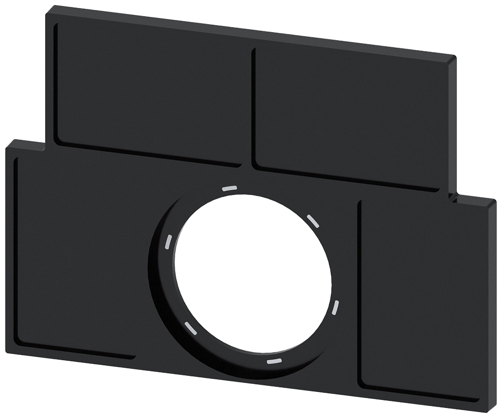 SUPORTE DE PLACA CHATO PRETO PARA 4 PLACAS DE IDENTIFICAÇÃO 17,5X27MM PAR 3SU19000BS100AA0 SIEMENS