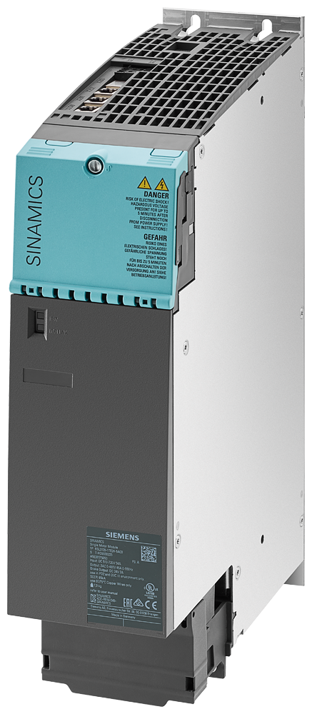 [Imagem MÓDULO DE MOTOR TRIFÁSICO ENTRADA 600VCC SAÍDA 45A 400V 3CA SINAMICS S120 6SL31201TE245AC0 SIEMENS]