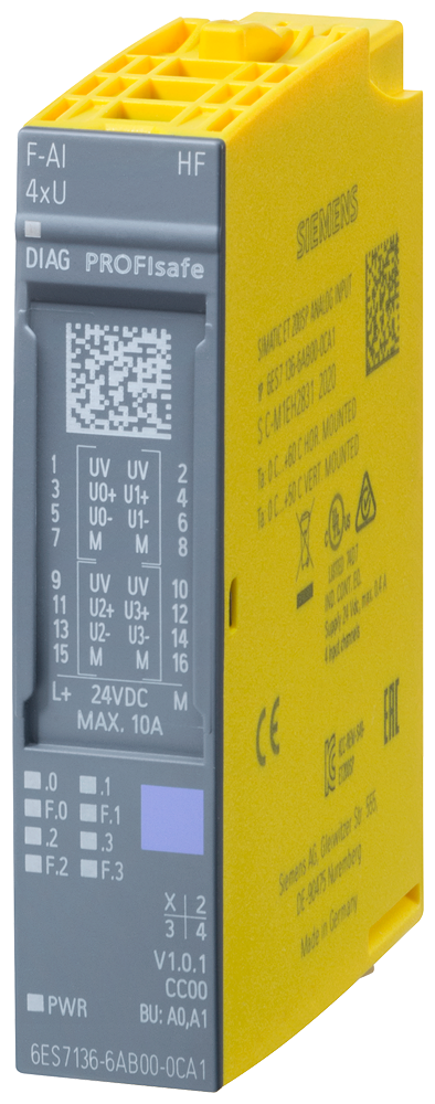 [Imagem MODULO ET200SP F-AI 4U 0-10V HF FAILSAFE 6ES71366AB000CA1 SIEMENS]