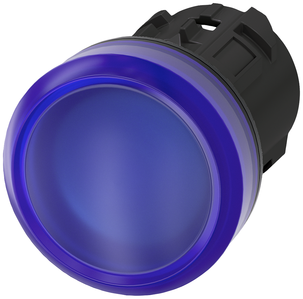 INDICADOR LUMINOSO 22 MM REDONDO PLÁSTICO AZUL LENTE PLANO COM INSCRIÇ 3SU10016AA500AA0-ZY13 SIEMENS