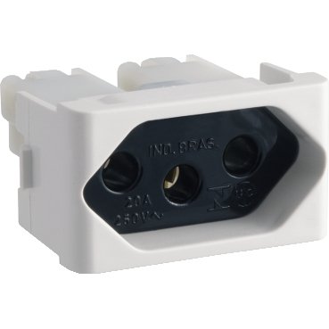 [Imagem MODULO TOMADA 2P+T 20A 250V FUNDO PRETO 1M BR DECOR PRM04751 SCHNEIDER]