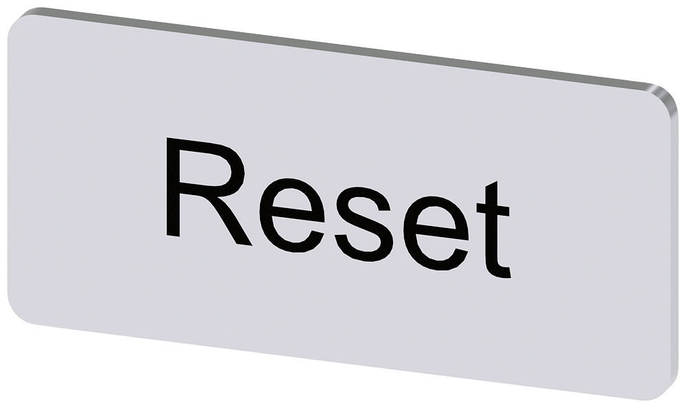 [Imagem do produto PLACA DE IDENTIFICAÇÃO 12,5X27MM, PLACA PRATA, INSCRIÇÃO: RESET 3SU19000AC810DU0 SIEMENS]