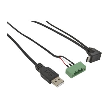 [Imagem CABO USB C PARA IHM SMARTX ADVANCED DISPLAY V3 FORMA DE Y 2 85 M PARA ALIMENTAÇÃO E COMUNICAÇÃO SXWADUSBC10003 SCHNEIDER]
