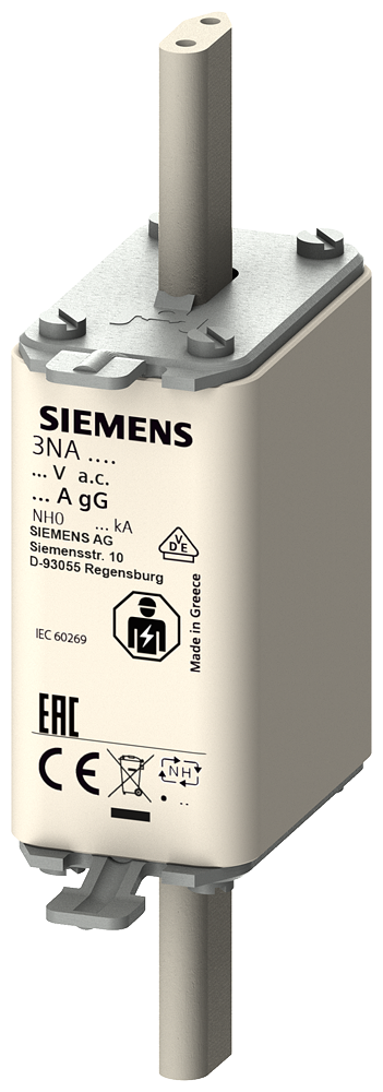 ELEMENTO DE FUSÍVEL NH NH0 IN: 125 A GG UN CA: 500 V SINALIZADOR DE IDEN 3NA3032 SIEMENS