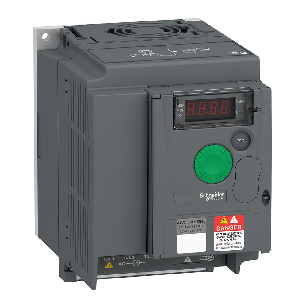 [Imagem INVERSOR DE FREQUÊNCIA TRIFÁSICO 1.5KW 6.2A 380/460V 50/60HZ ATV310HU15N4E SCHNEIDER]