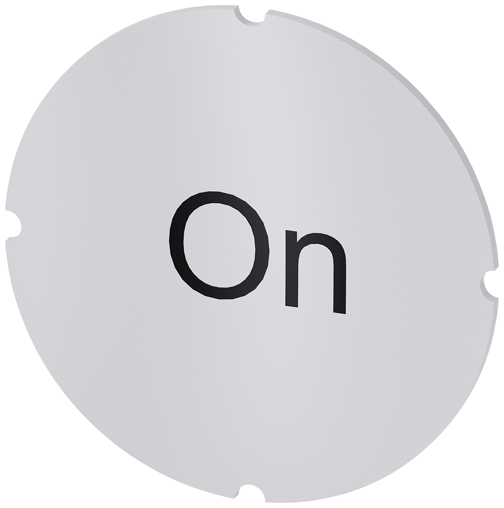 [Imagem do produto PLACA EMBUTIDA PARA BOTÃO DE PRESSÃO ILUMINADO, REDONDO, LEITOSO, INSCRIÇÃO: ON 3SU19000AB710DJ0 SIEMENS]