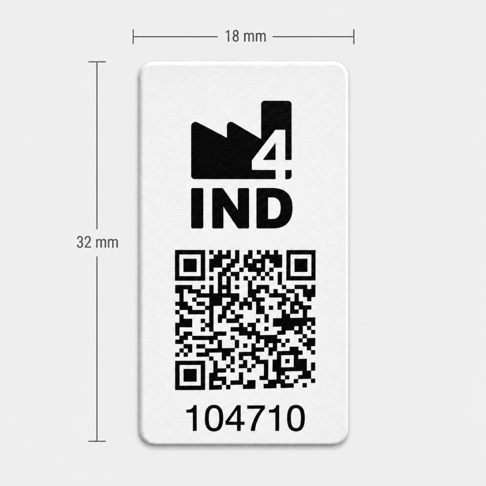 SLOT DE MAPEAMENTO ETIQUETA QR CODE POLIESTER 18X32MM BRANCA DIGI4IND